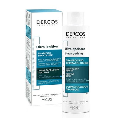 Vichy Dercos Ultra Soothing Shampoo for Normal to Oily Hair 6.7oz/ 200ml
