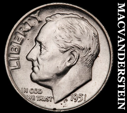 1951-D Roosevelt Dime- Silver Choice Gem Brilliant Uncirculated  #i4090
