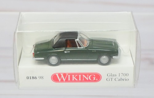 Wiking 0186 98, Glas 1700 GT Cabrio Convertible, Verde, Escala 1/87 HO | Zustand: New