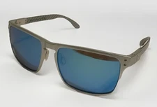 Duco DC8208 Retro Square Metal Gray  Sunglasses Blue Lens
