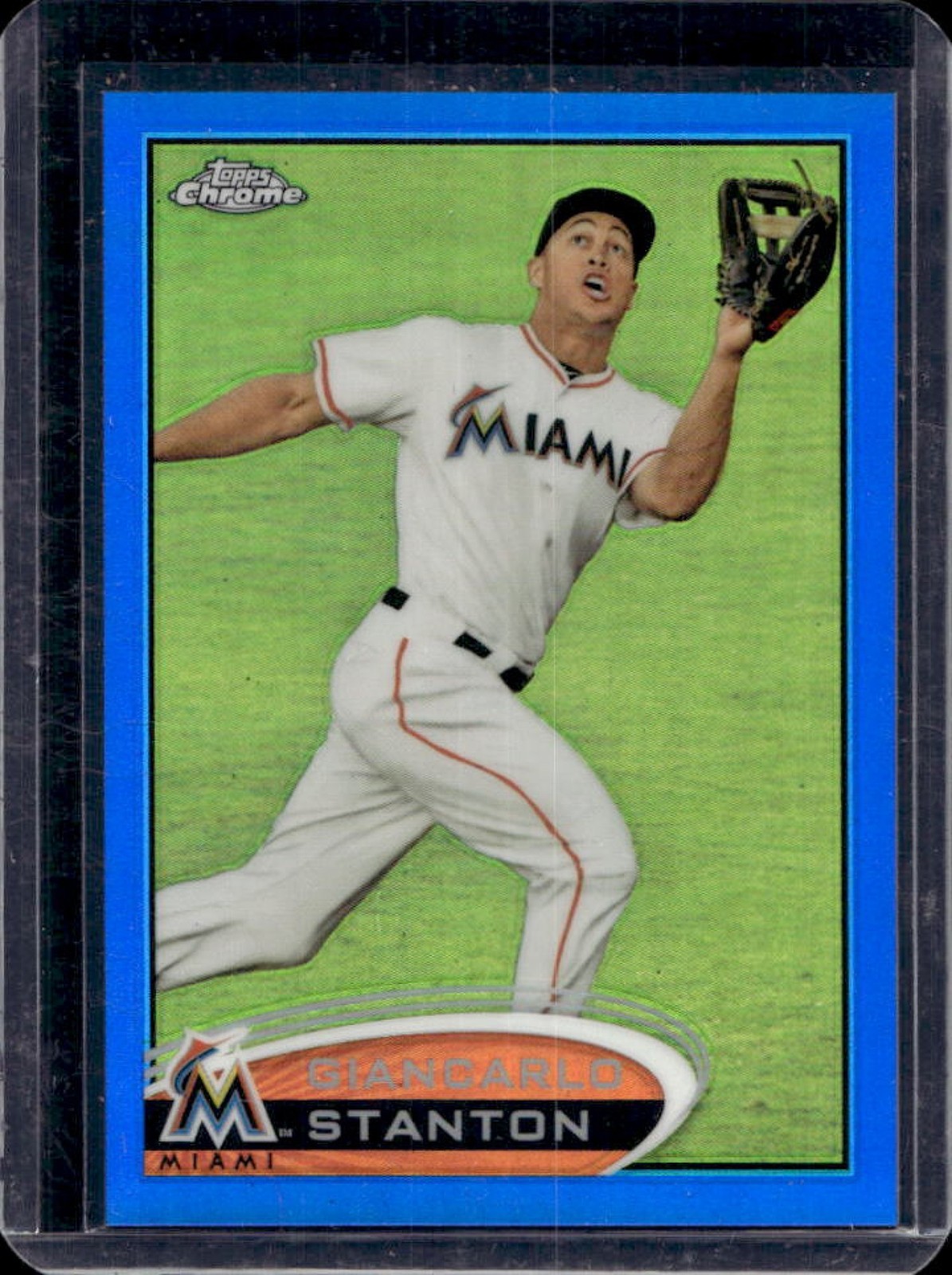 2012 Topps Chrome Giancarlo Stanton Blue Refractor #30/199 Marlins