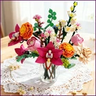 2026 NEW Romantic Pretty Pink Flower Bouquet Building Blocks Creative Home