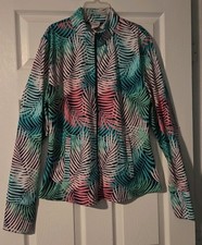 Tommy Bahama Women's Golf Jacket XL Florida Liquid Knit Print NWOT Full Zip