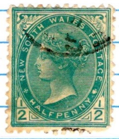 New South Wales Queen Victoria 1/2 penny 1899 Stamp used green SC 102 SA 456