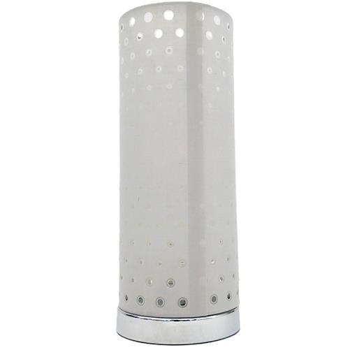 Litecraft Table Lamp E14 Base With Polka Dot Cylinder Shade - Grey Clearance