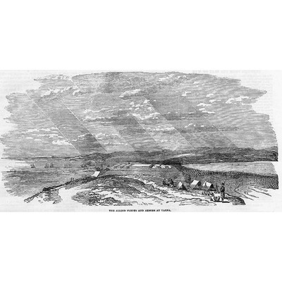 KRIMKRIEG Die alliierten Flotten und Armeen in VARNA - Antikdruck 1854