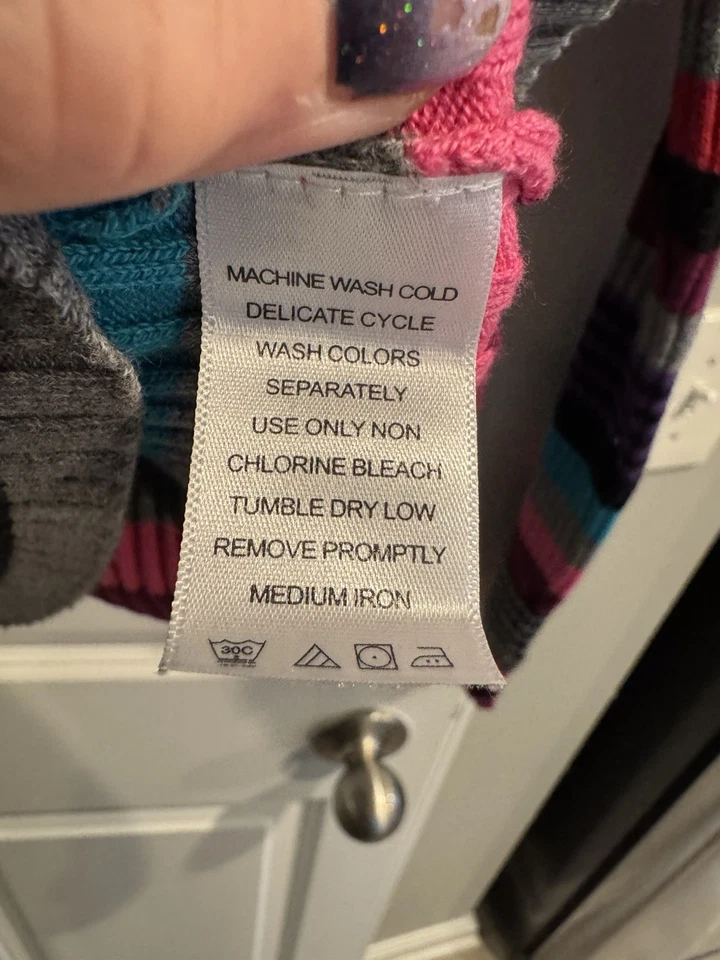 Винтажный Chadwick's Y2K женщин большой хлопок водолазка в полоску пуловер свитер 90-х - Изображение 3 из 4