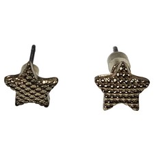 Retro Star Shaped Gold Tone Textured Stud Earrings Fun Fashion Jewelry Women