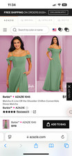 Never worn Matcha green bridesmaid dress long off shoulder