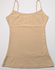 Jockey Womens Cami Shapewear Size M Beige Midriff Tamer Slimming Tank Adjustable