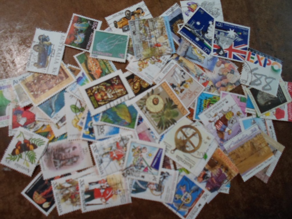 Collection lot 100 different large stamps of Australia - all 1980s