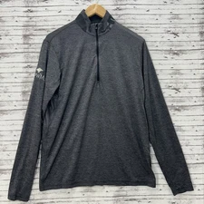 Greyson Sport Brrr Performance Pullover Mens Medium Gray 1/4 Zip Golf Logo