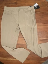 New Men's 38 X 30  Callaway 4-way Stretch Lightweight Golf Pants Tan $88