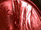 1945 p lincoln wheat cent uncirculated die crack, lincoln outline reverse error — photo 4