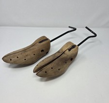 Vintage Wooden Split Toe Shoe Trees Wood Shoe Stretchers Cobbler Tool Pair w...