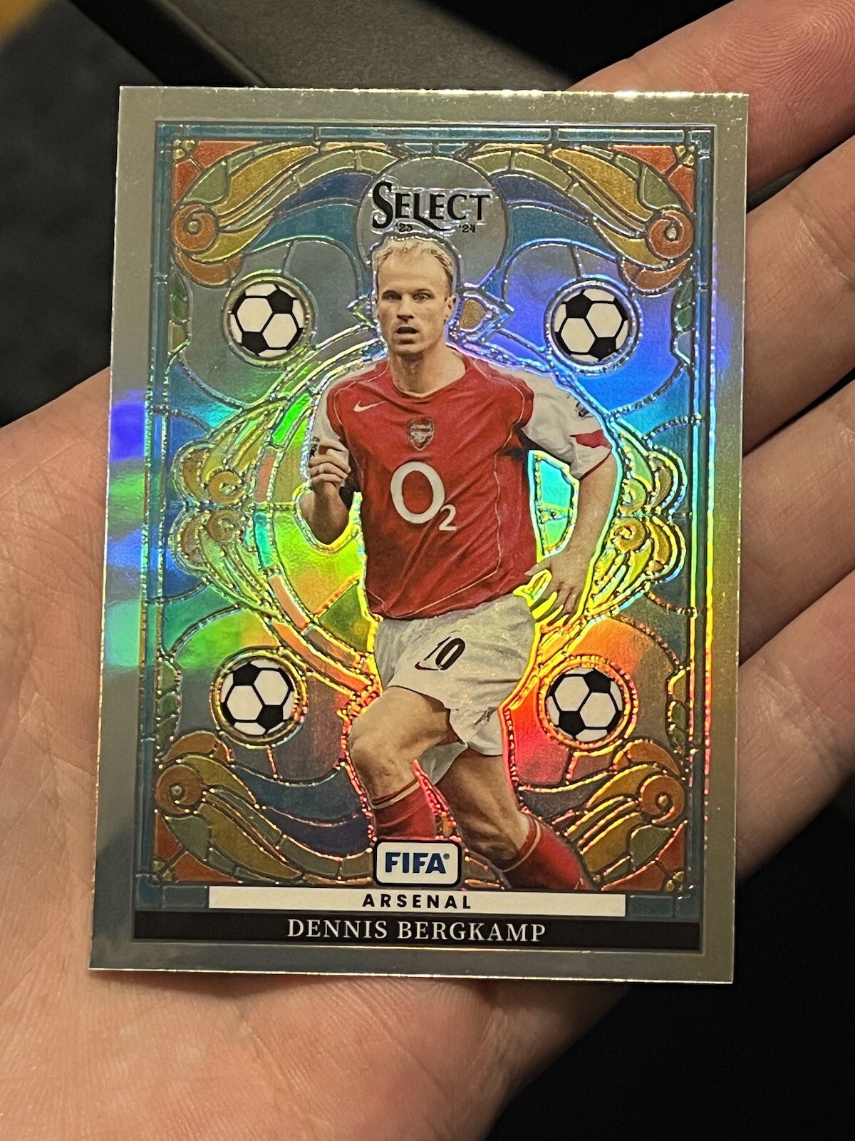 2023-24 Panini Select Fifa Soccer Dennis Bergkamp Stained Glass Case Hit