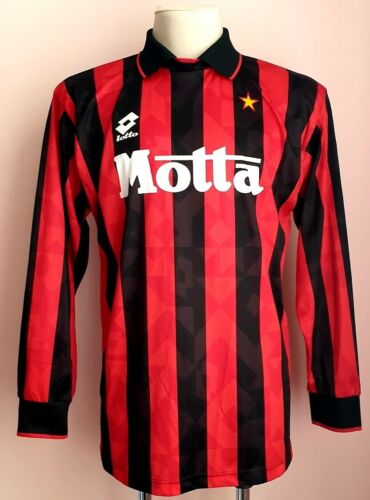 Beeldhouwer Begunstigde Voorloper AC Milan 1993 - 1994 Home football Lotto long sleeve Jersey | eBay