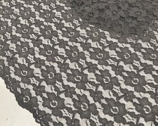 BLACK Corded Embroidery Lace Fabric 50 Width 1 Yard