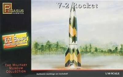 Pegasus E-Z Snapz V-2 Rocket - Snap Tite Plastic Model Spacecraft Kit - 1/48