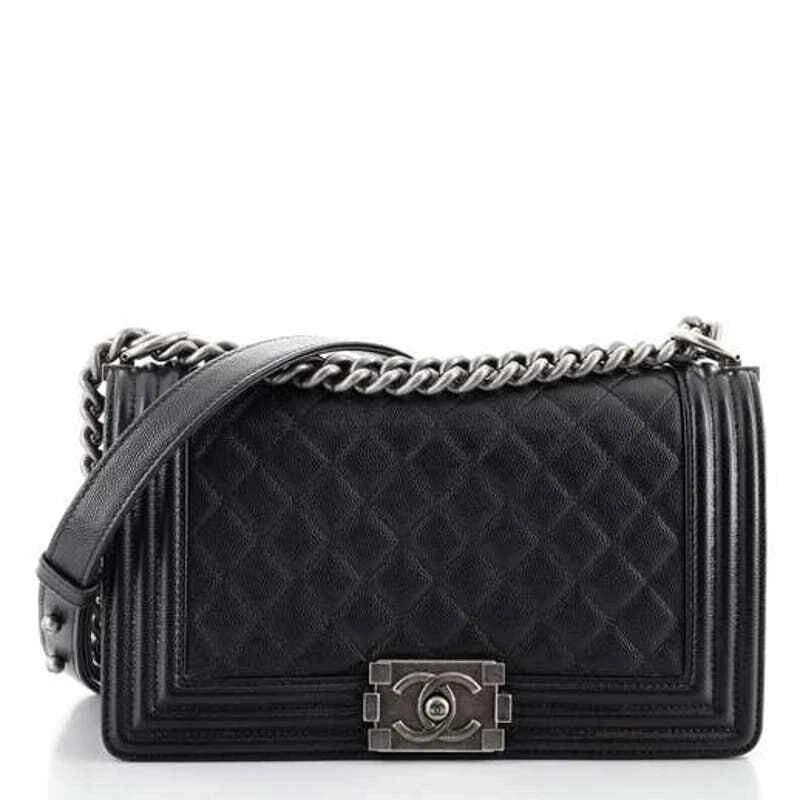 Chanel Caviar Quilted Mini Boy Bag in Grey | MTYCI