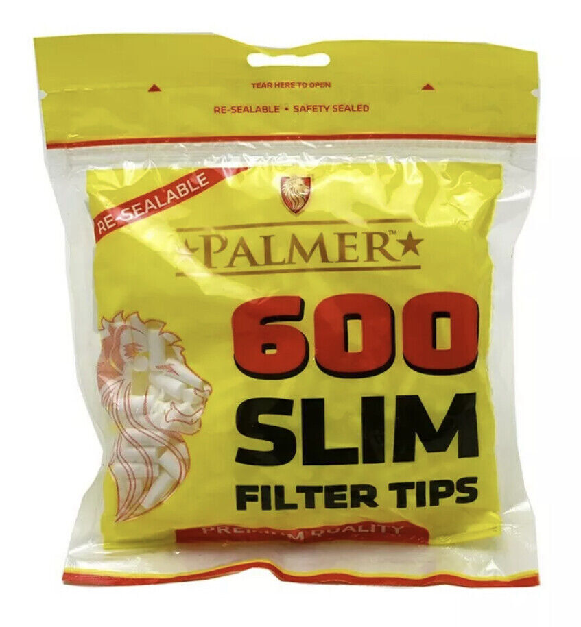 Palmer Slim Filter Tips Various Size Packs Resealable 600 Packs