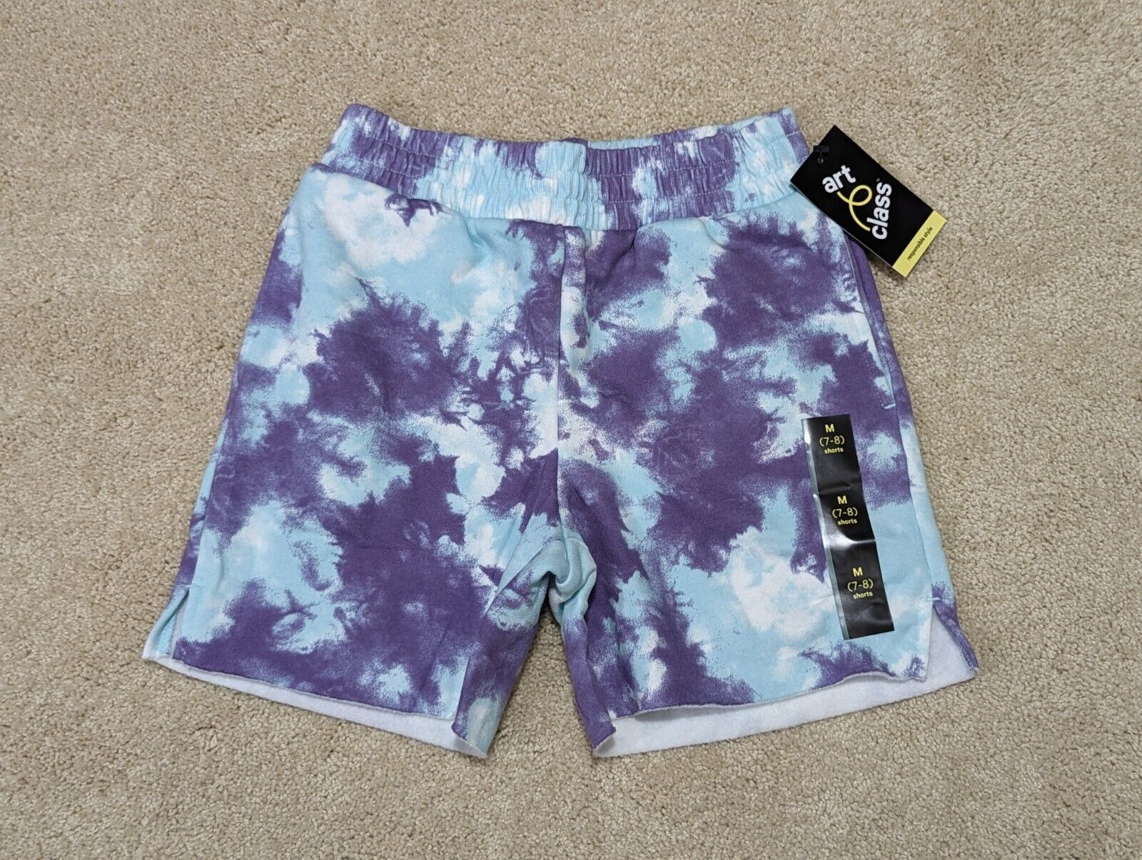 Art Class Girls Knit Shorts Cotten Purple Tie Dye NWT Size Medium