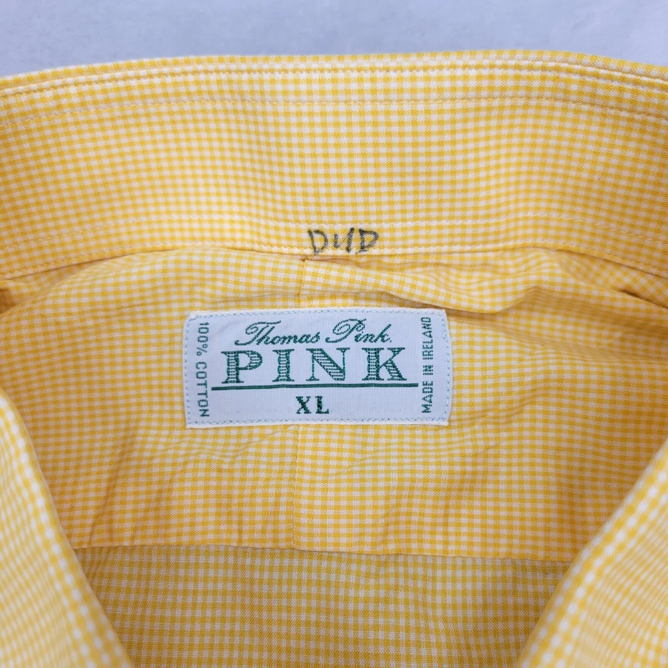 Camisa Thomas Rosa Para Hombres XL Vestido Oxford Traje Formal Abotonada A Cuadros De Colección Adulto Foto 4 de 4