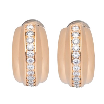 Chopard La Strada 18K Rose Gold & Diamond Earrings 84/9399-5001 Brand New!!