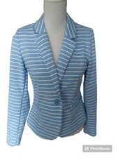 B.young Fabulous Cornflower Blue/white Rizetta Striped Blazer/jacket Size 36