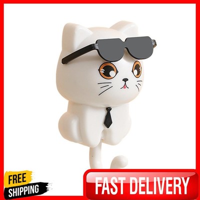 Creative Cartoon Cat Hook Cute Cat Key Holder Adhesive Coat Hooks (Green)