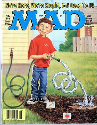 1996 (June) Mad Magazine #346 Alfred E. Neuman Watering the Garden