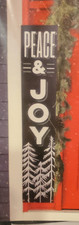 Peace  Joy Christmas Door Banner 14" X 72" Outdoor Hanging Sign Black  White