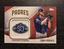 2020 Topps Series 2 Chris Paddack Jumbo Jersey Sleeve Patch Red Serial #’d 9/10