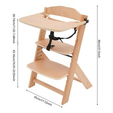 Adjustable Height Wooden High Chair for Babies and Toddlers Baby High Chair NEW