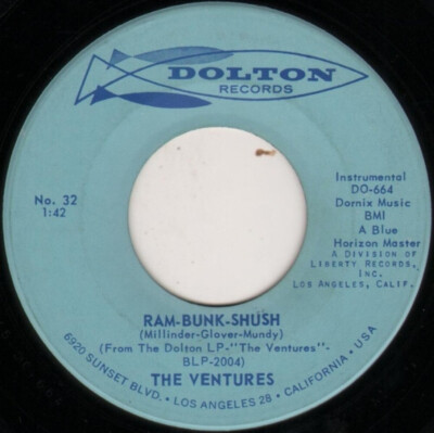 The Ventures - Ram-Bunk-Shush / Lonely Heart (7'', Single, Ind)