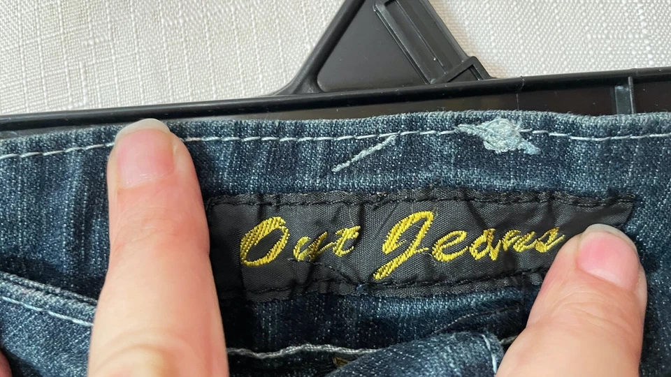 Pantalones Cortos de Jean Out Jeans Para Mujer Y2K Ramie Algodón Elástico Largo Talla 10 Foto 2 de 4