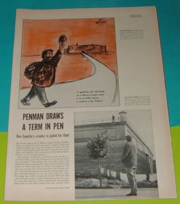 1954 ARTICLE ~ GIOVANNINO GUARESCHI Cartoonist Creator Don Camillo Candido Italy