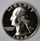1968 S CLAD Proof Washington Quarter 25c Coin