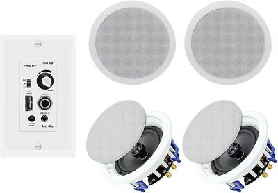 640W 6.5'' Herdio Audio Wall Bluetooth Amplifier Receiver Kit+ 4 Ceiling Speakers