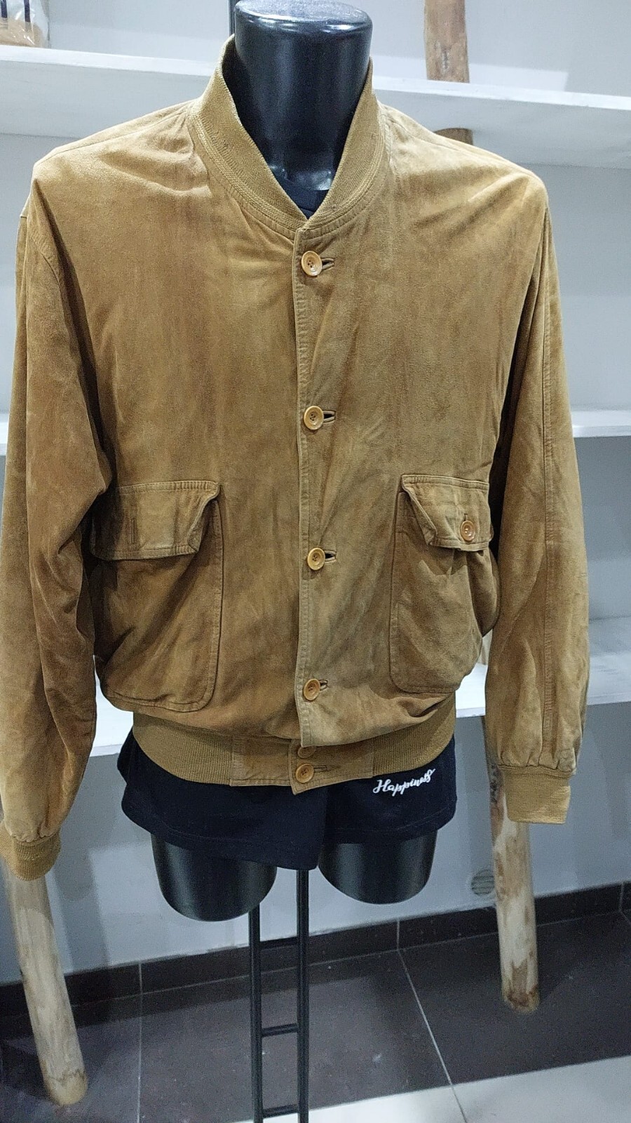 Vintage Light Brown Leather Jacket for Men - Size 52 - PGC159PI
