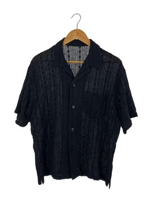 UNUSED SHORT SLEEVE SHIRT 24SS LACE 2 COTTON Black PLAIN US2419 