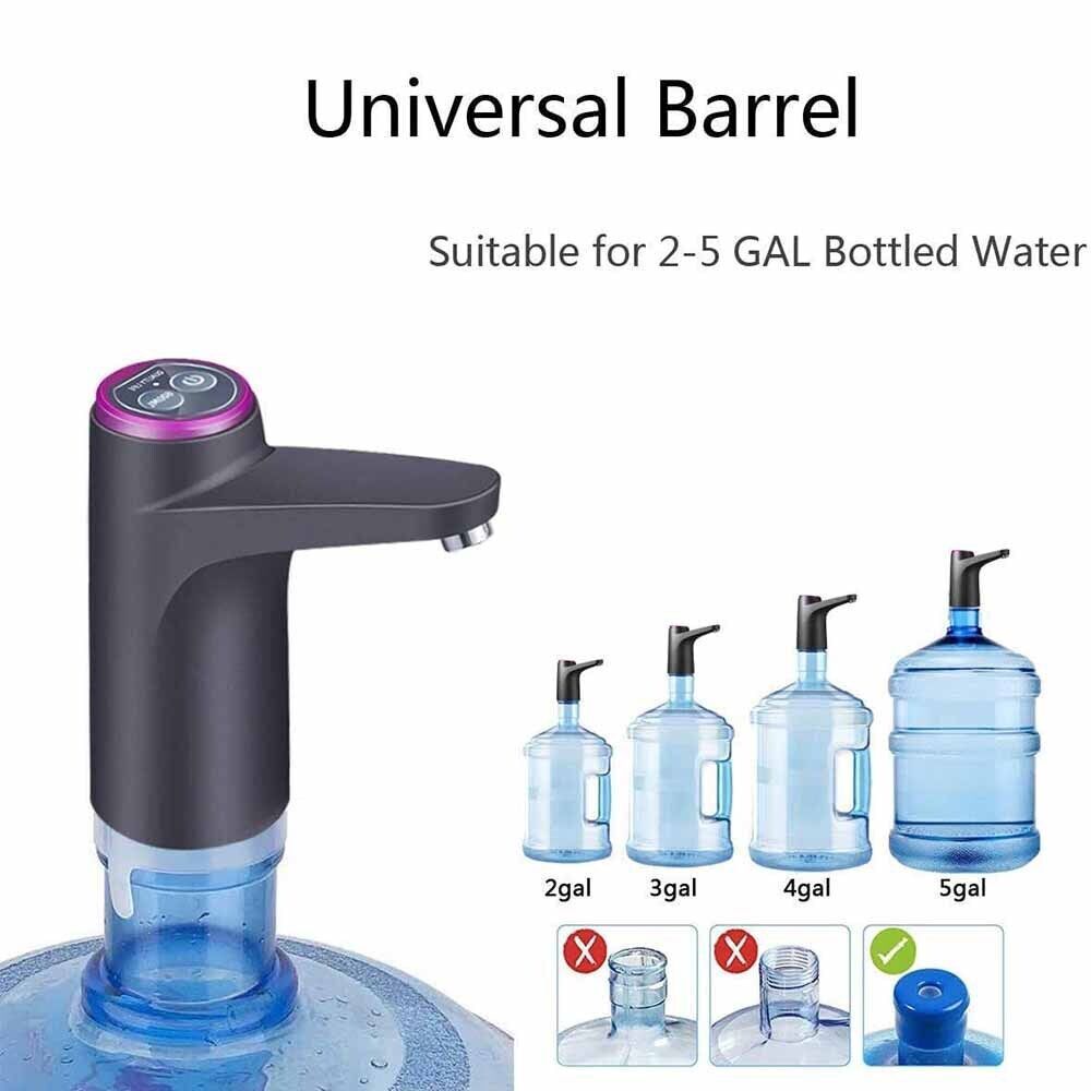 Electric Water Pump for 2-5 Gallon Bottles, USB Rechargeable