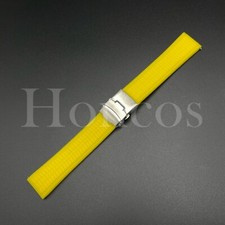 22 MM Yellow Silicone Rubber Watch Strap Fits Blancpain X Swatch Pacific Ocean