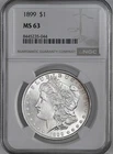1899-P  $1  MORGAN SILVER DOLLAR  "PHILADELPHIA"  NGC MS63  #8445235-044