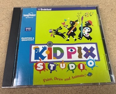 Kid Pix Studio Brodebund Vintage PC MAC CD-ROM 1995 imagiMaker