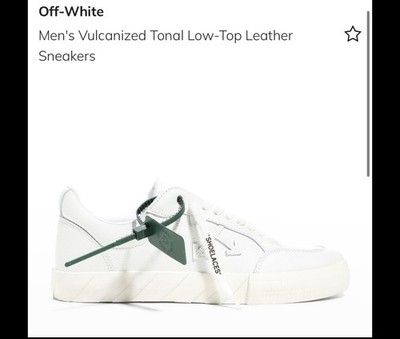 Off-WhiteMen's Vulcanized Tonal Low-Top Leather Sneakers  40  men s 7
