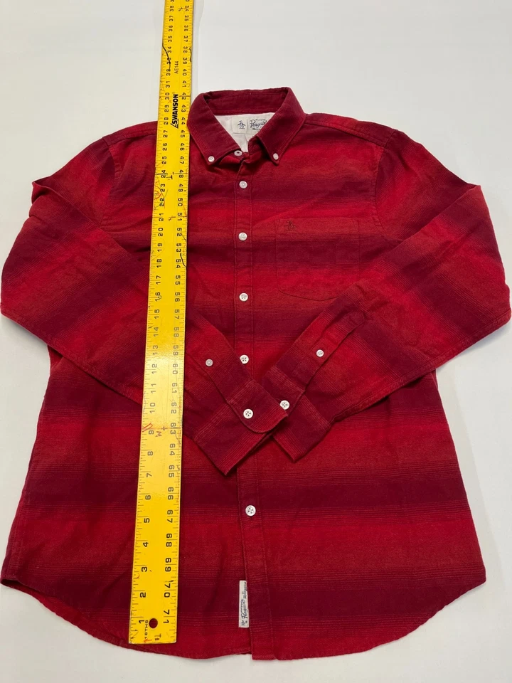 Camisa con botones de manga larga Penguin by Munsingwear | Talla M | Hombre | Roja Foto 2 de 4