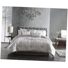 Turin Comforter Set, 7-Piece Set Queen Silver