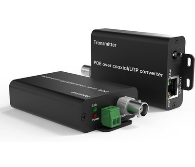 PoE Over Coax Extender BNC to RJ45 IP Camera 1000m EOC Converter Kit