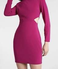 Beautiful Express Strong Shoulder Side Cutout Mini Dress XSmall Red New with Tag